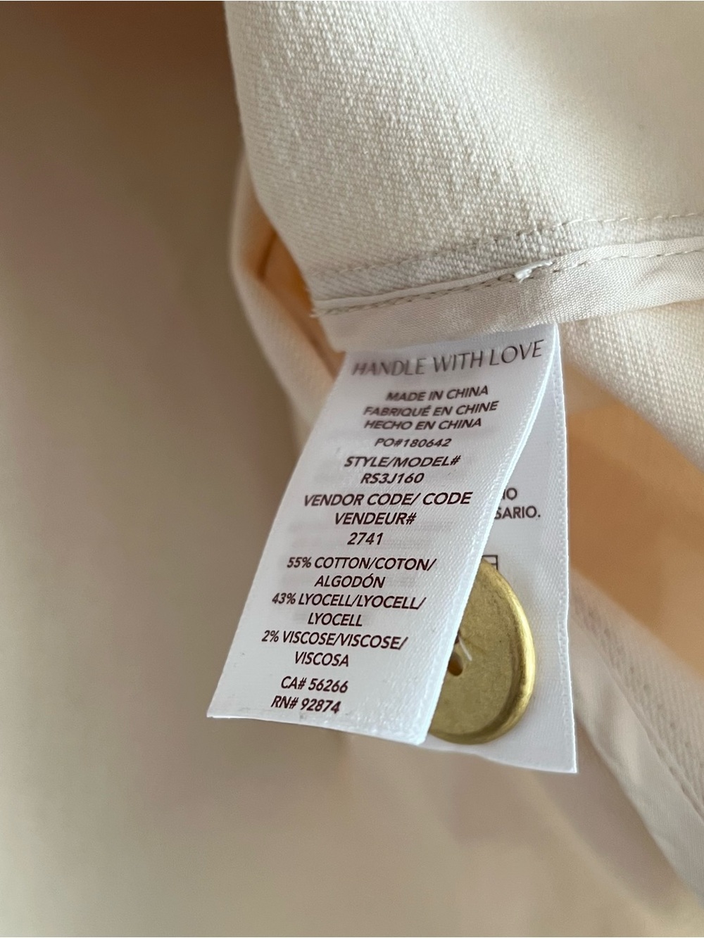 Splendid x Rachel Love Cream Neutral Cropped Jacket Size L NWT Gold Button Chic - Picture 6 of 10